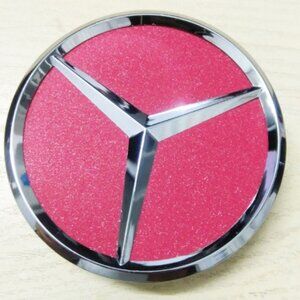 75MM/ 3 Inch 4 Pink Carbon Fiber WHEEL CENTER HUB CAPS EMBLEM FITS MERCEDES BENZ